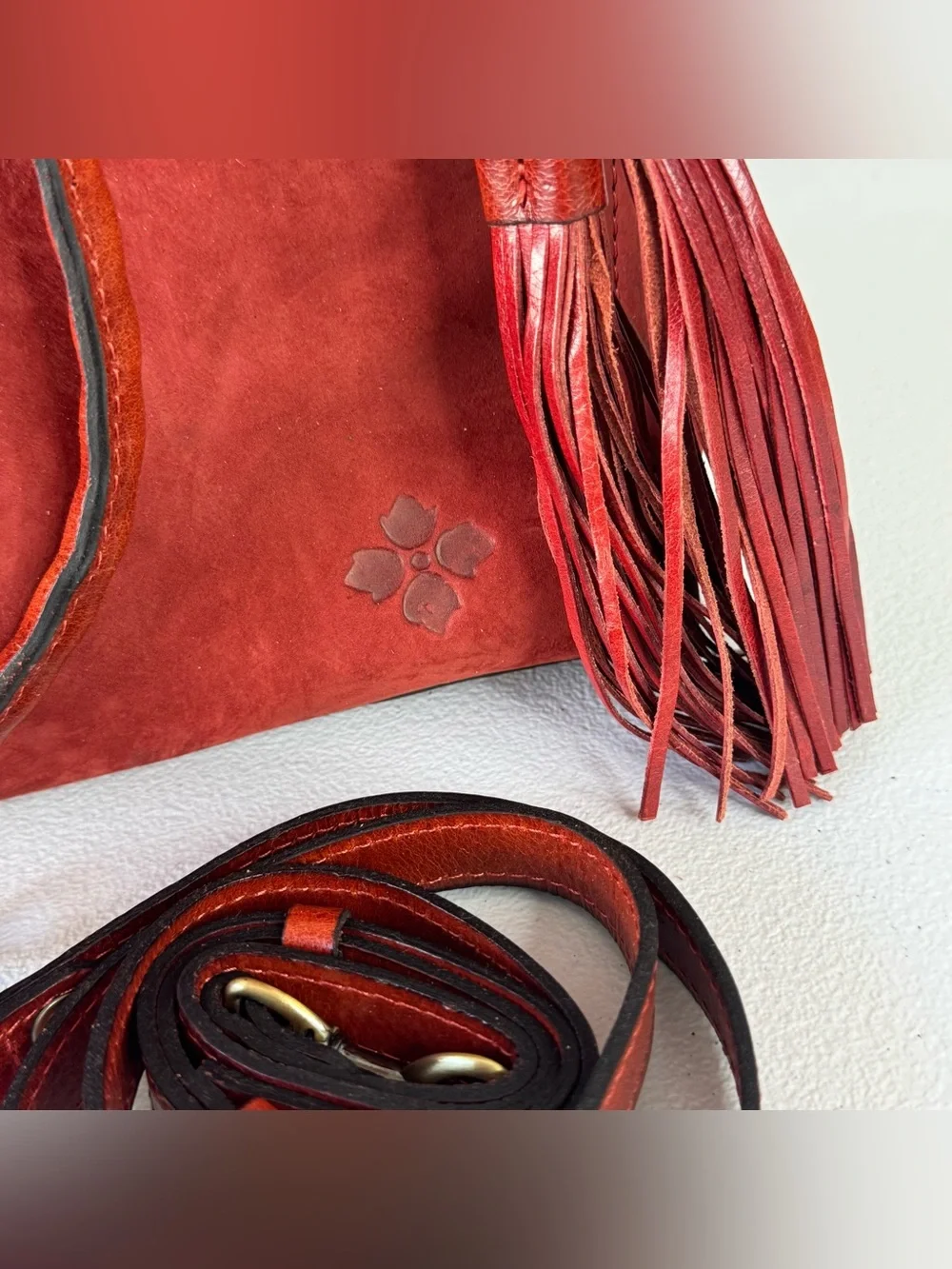 Patricia Nash Leather Primrose Satchel FOX (Reddish) Italian Nubuck Handbag